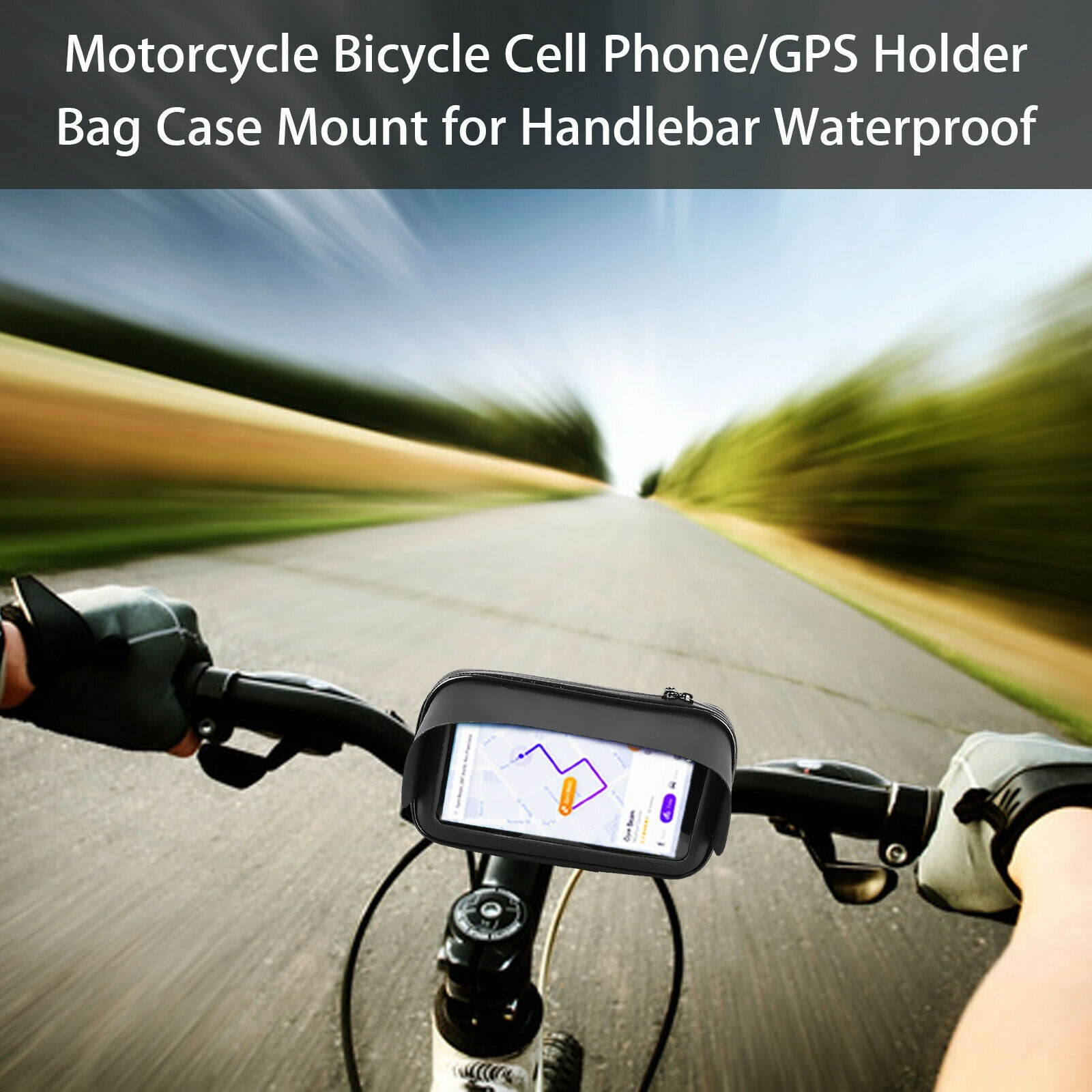 Waterproof Motorcycle Bicycle Cell Phone/GPS Holder Case Bag Mount For Handlebar