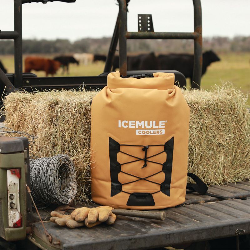 IceMule 1014-TB Pro Large Collapsible Portable Soft Sided Roll Top 23 Liter 18 Can Lightweight Insulated Waterproof Leak Proof Backpack Cooler Bag