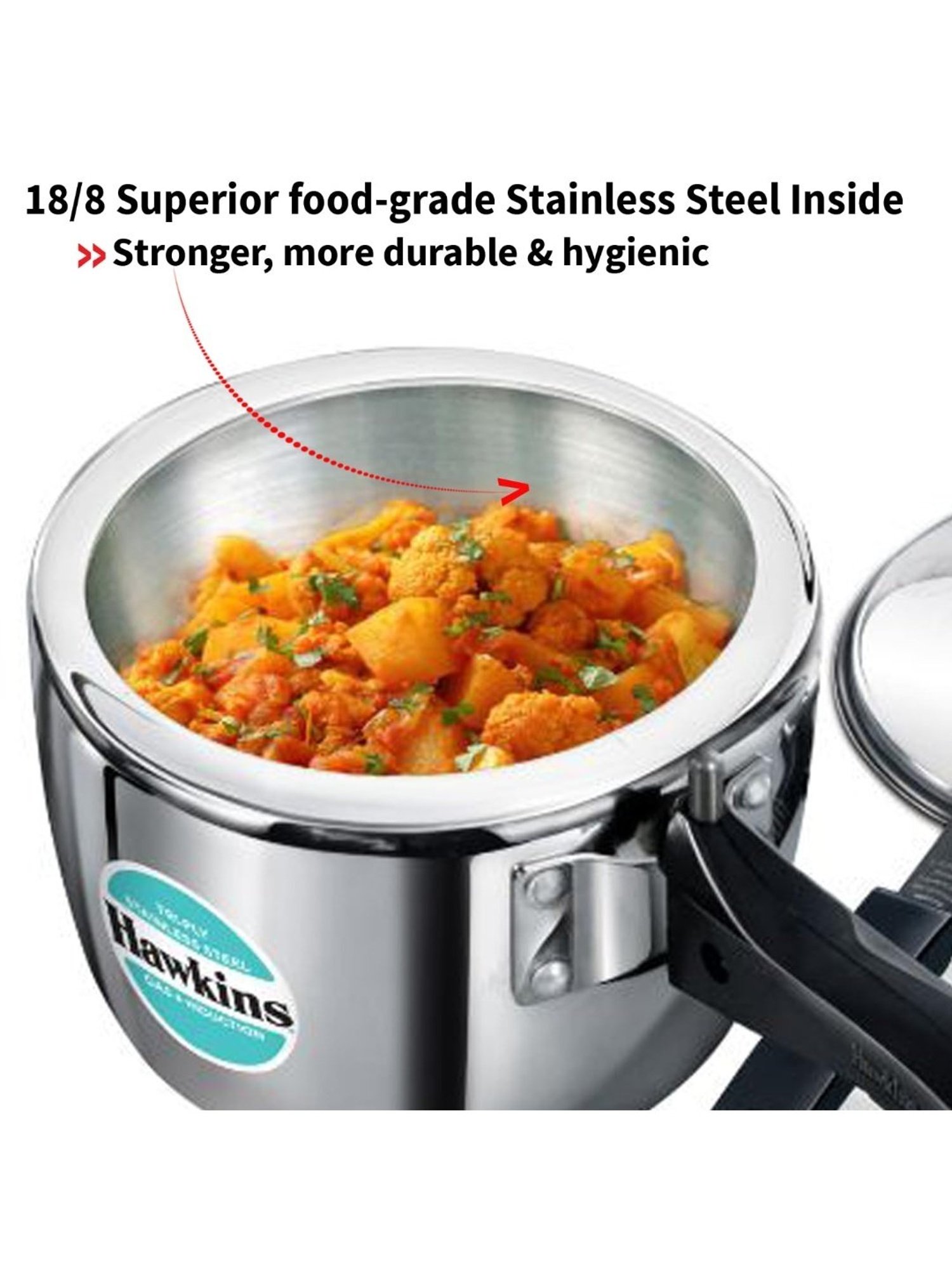 Hawkins Silver Stainless steel Pressure Cooker (2.5 L)