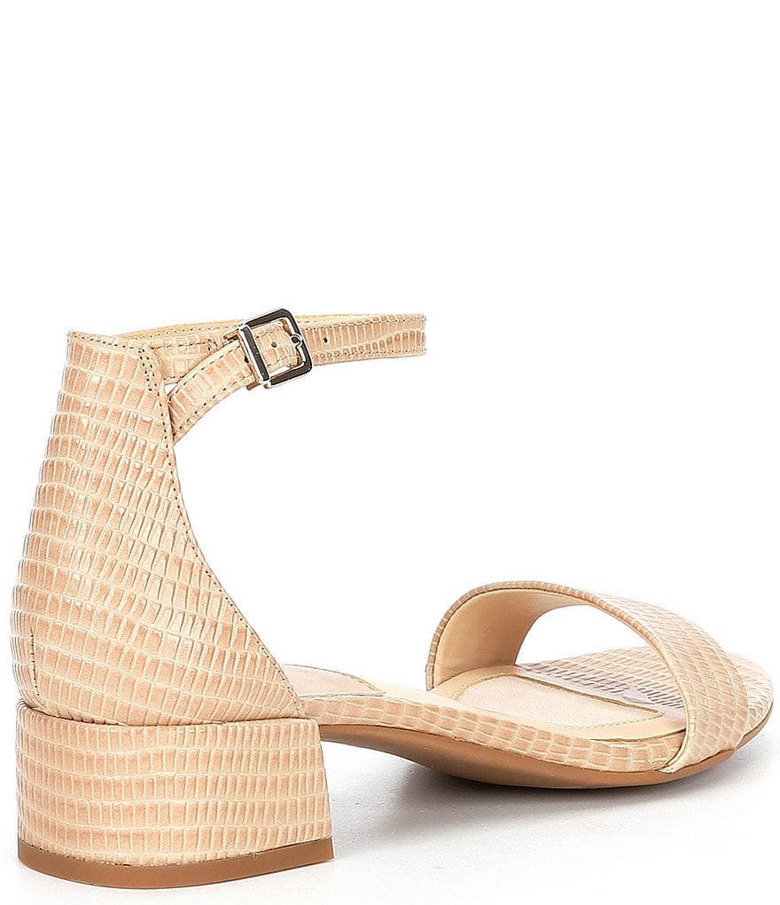 Alex Marie Malahn Embossed Leather Block Heel Dress Sandals