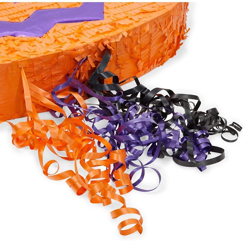 Spooky Central Small Pumpkin Pinata for Halloween Party, Pull String (16.5 x 13 x 3 In)