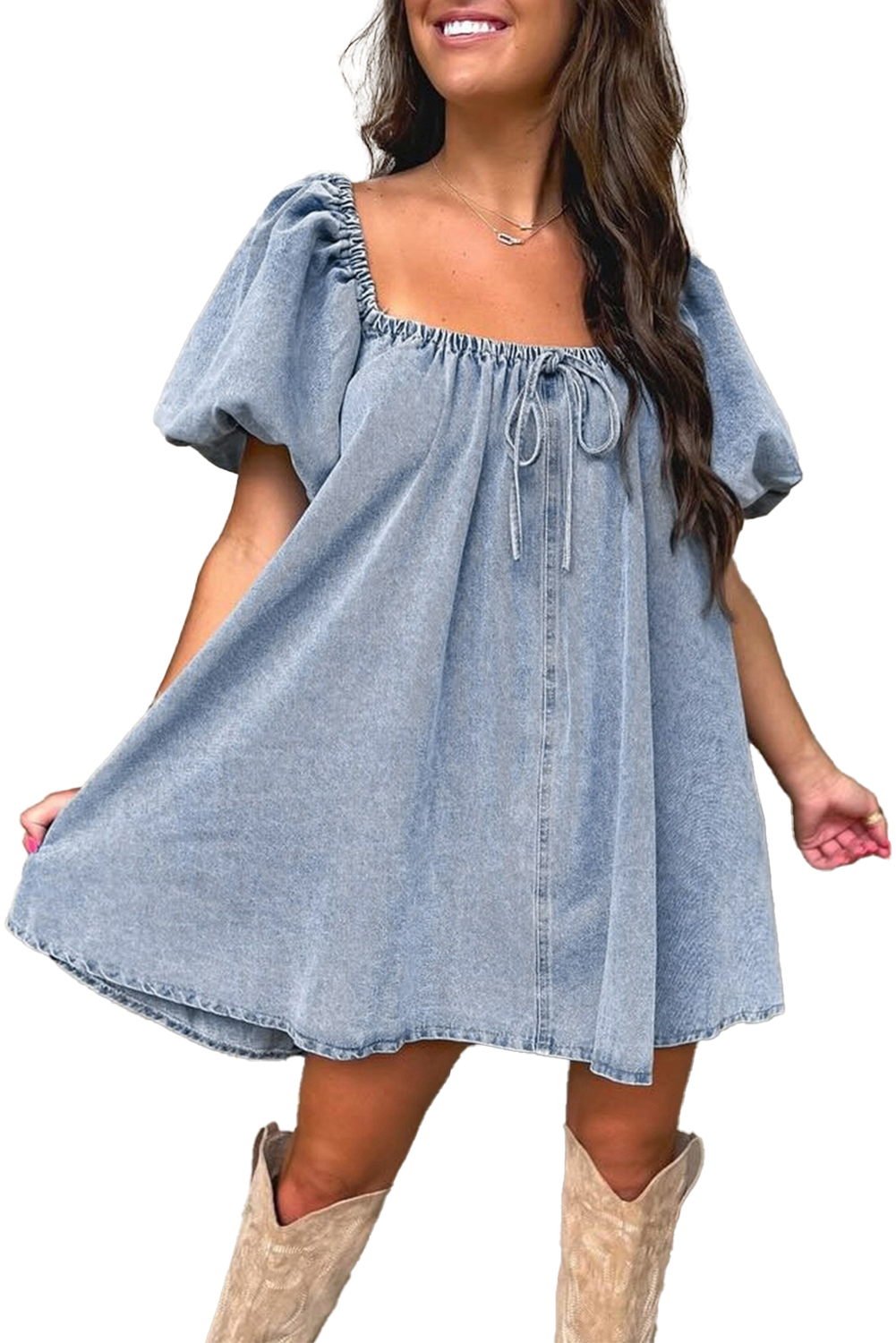 White Frill Mock Neck Sleeveless Tiered Floral Dress