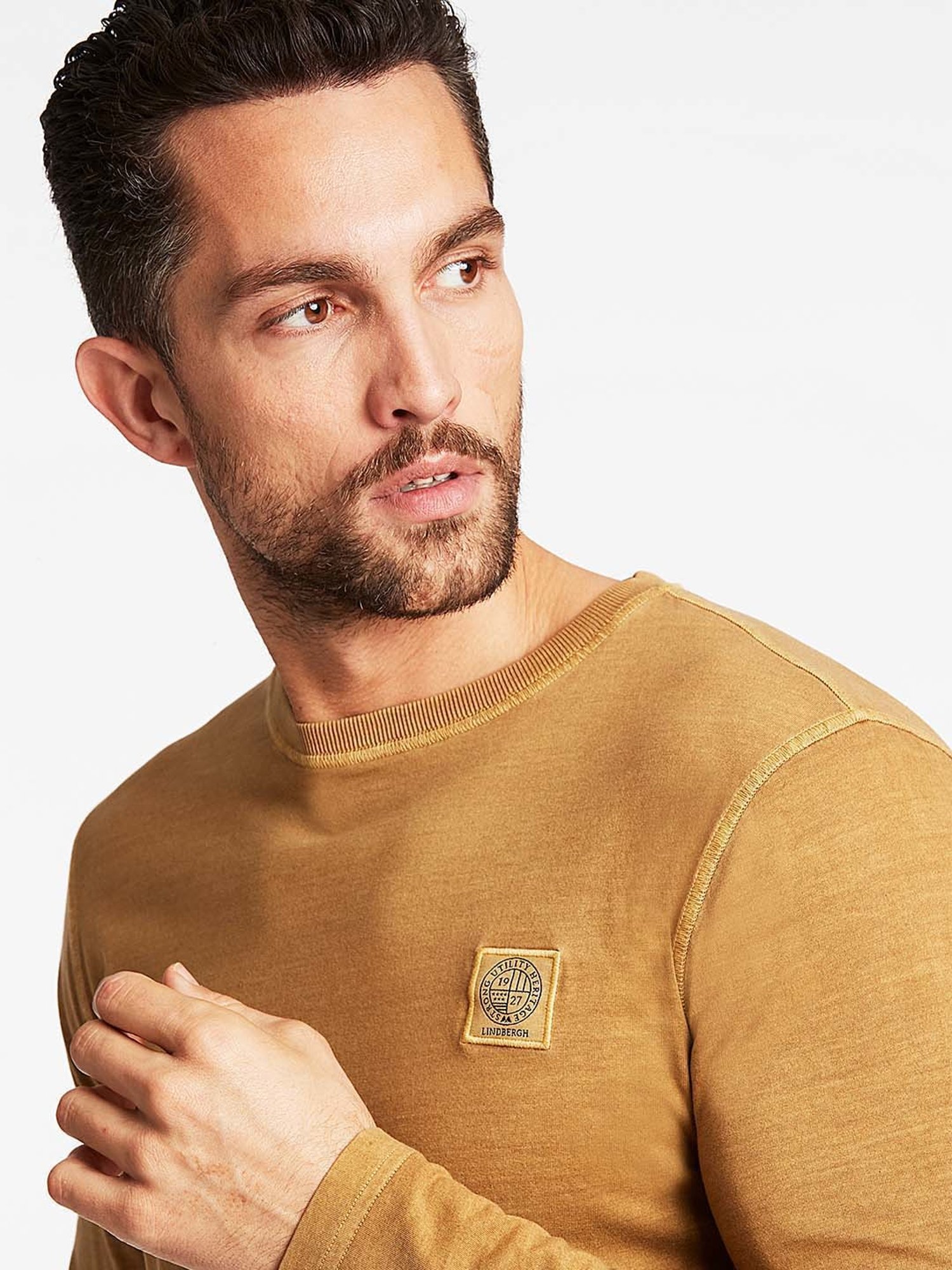 Lindbergh Mustard Crew T-Shirt