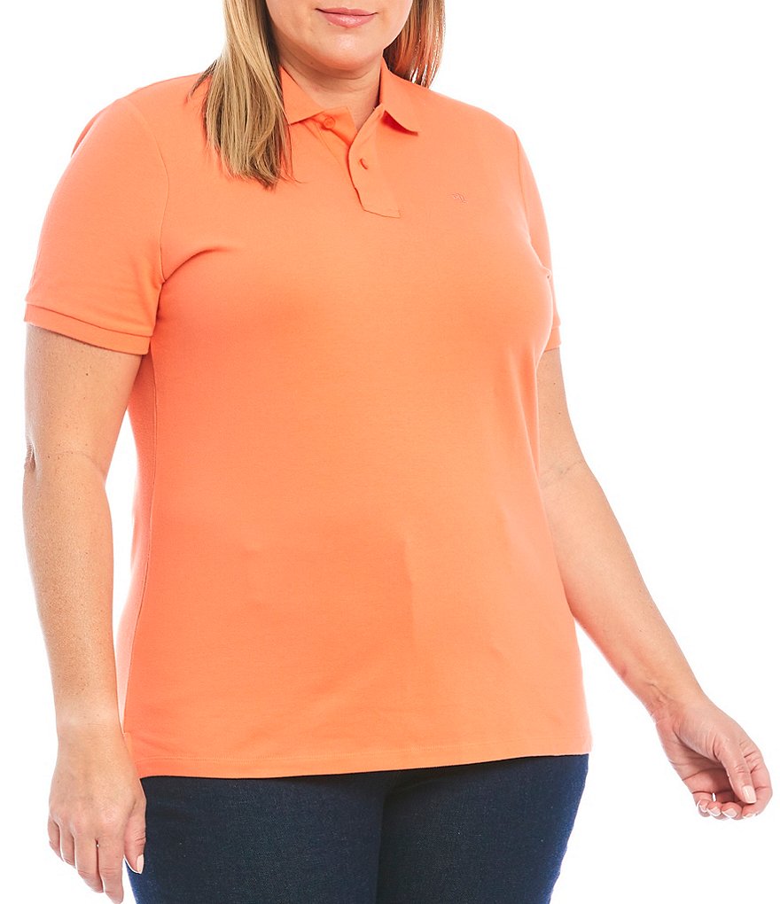 Lauren Ralph Lauren Plus Size Polo Neck Short Sleeve Pique Polo Shirt
