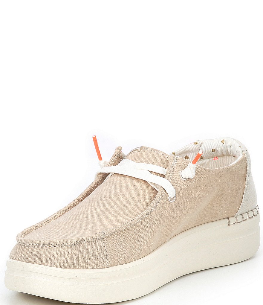 Hey Dude Women's Wendy Rise Chambray Washable Platform Slip-Ons
