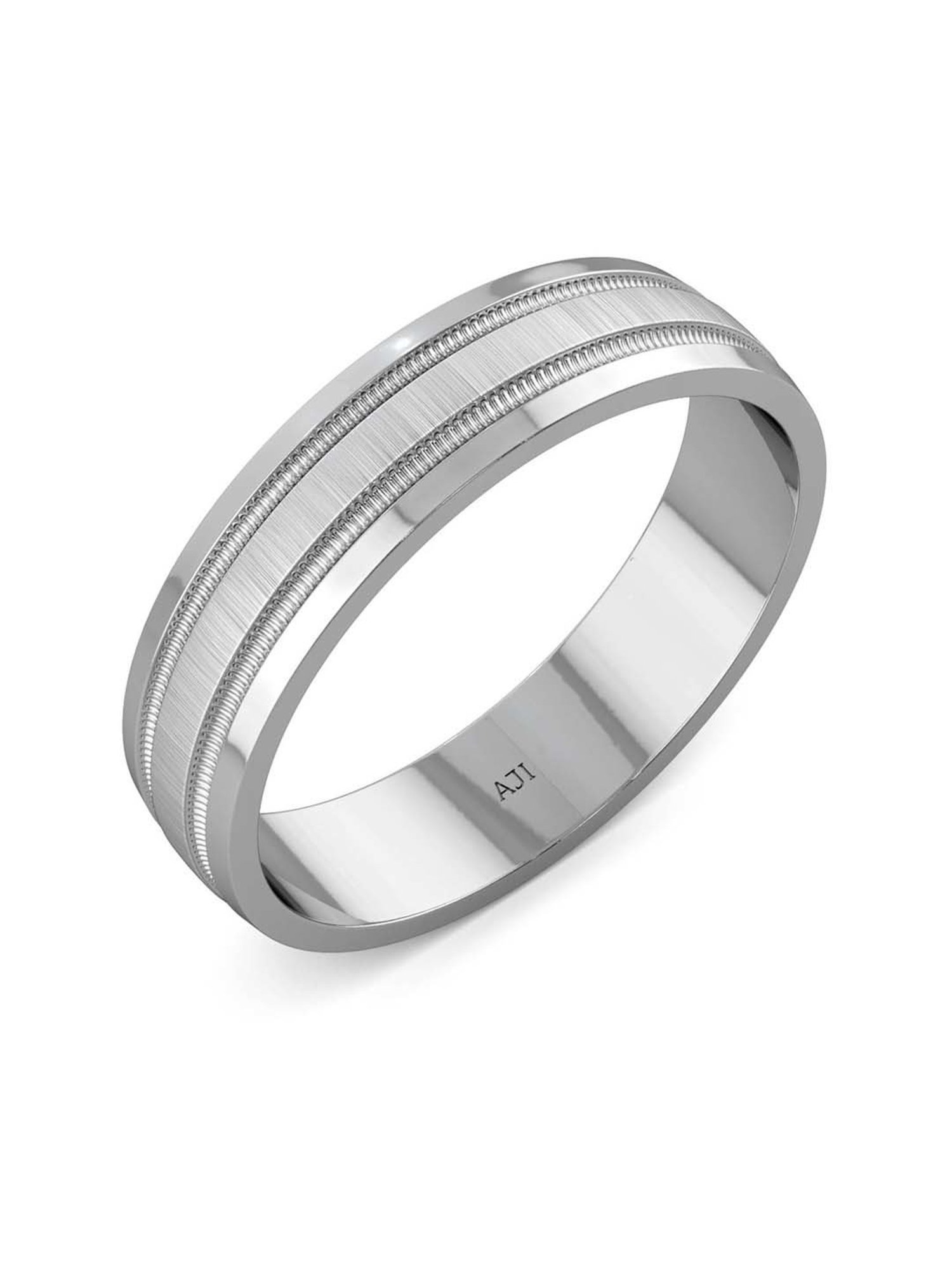 Malabar Gold and Diamonds 950 Platinum & 0.02 ct Diamond Ring