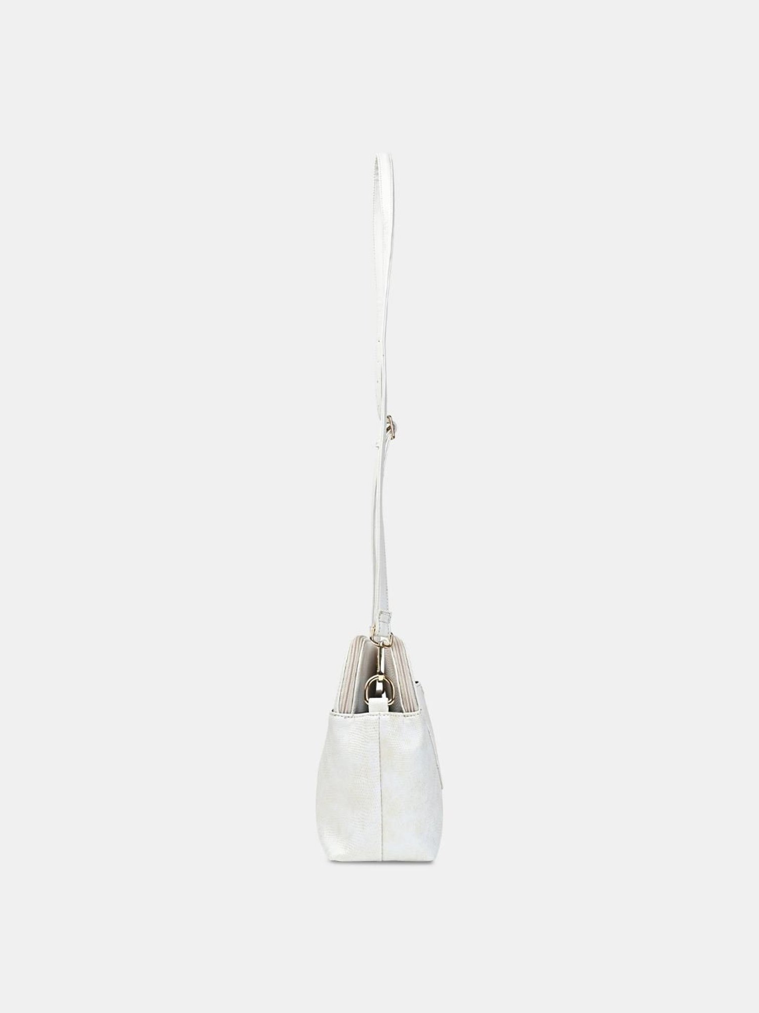 THE HOLISTIK Majesty White Textured Medium Cross Body Bag