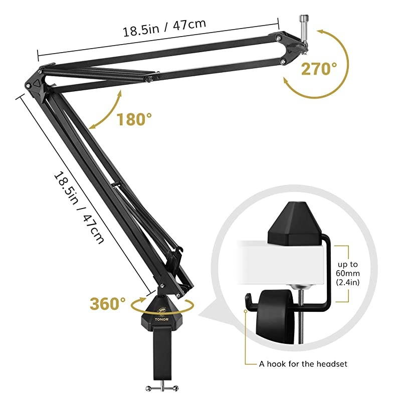 Condenser Microphone 192kHz/24Bit,  USB Cardioid Computer Mic Kit with Upgraded Boom Arm/Spider Shock Mount for Recording, Streaming, Gaming, Podcasting, Voice Over, YouTube, TC-2030