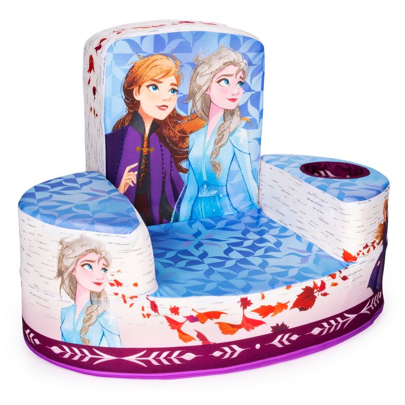 Marshmallow Furniture Comfy Foam Toddler 2-in-1 Flip-Open Couch and Chair Kids Furniture Package for Ages 2 Years Old and Up, Disney Frozen 2