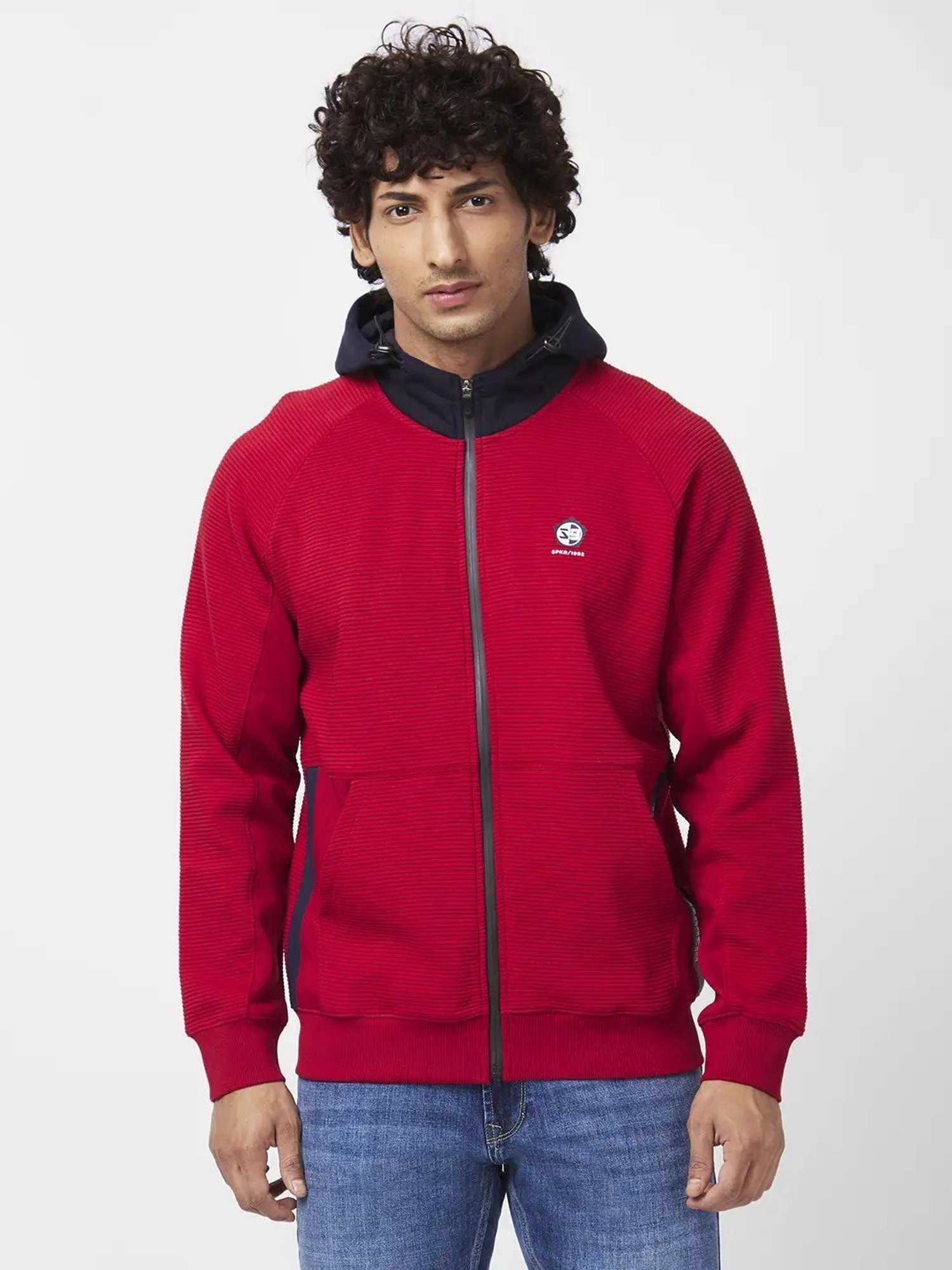Spykar Red Slim Fit Sweatshirt