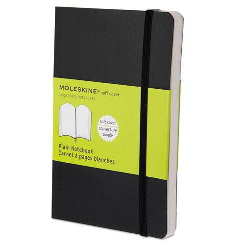 Classic Softcover Notebook, Plain, 5 1/2 x 3 1/2, Black Cover, 192 Sheets HBGMS717