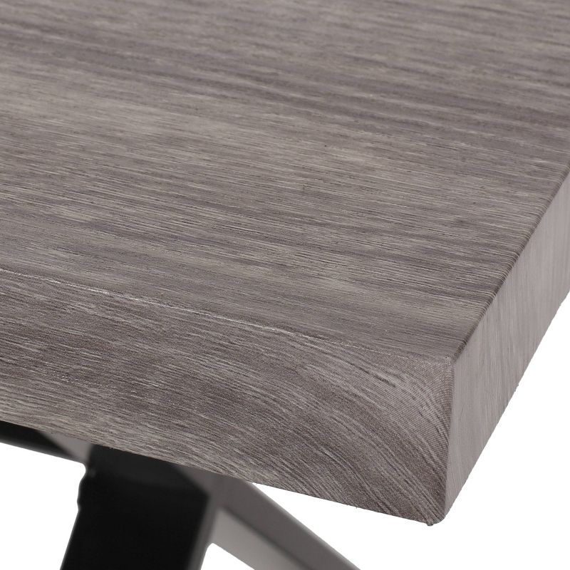 Americus Modern Industrial Dining Table Gray/Black - Christopher Knight Home