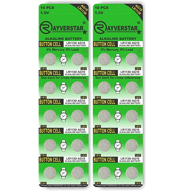LR1130 AG10 15V Alkaline 20Batteries Fits L1131 189 389 390 534 554 603 Full List Below