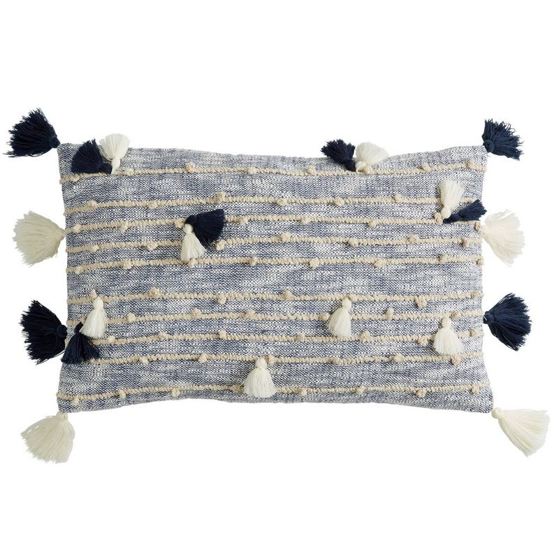 15"x24" Lumbar Throw Pillow Blue/Natural - Patina Vie