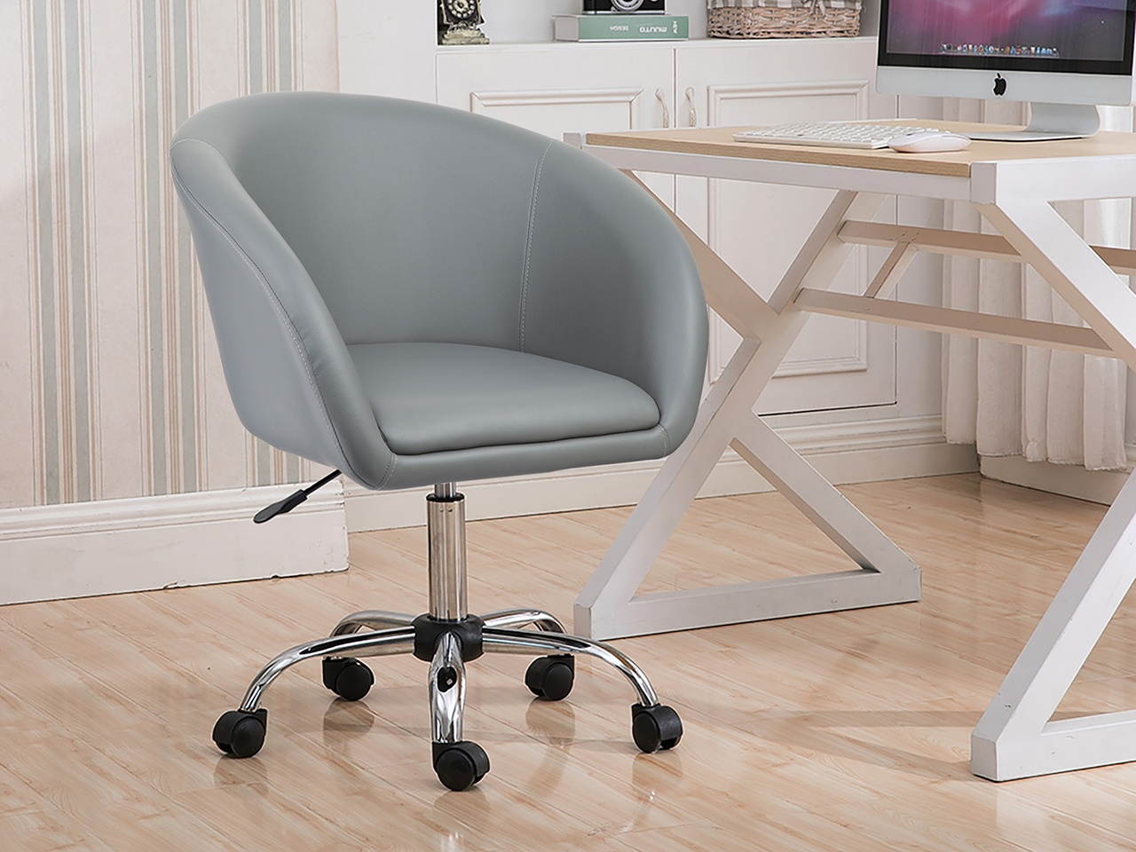 Global Leather Task Chair, Black (8993BK450/550) 
