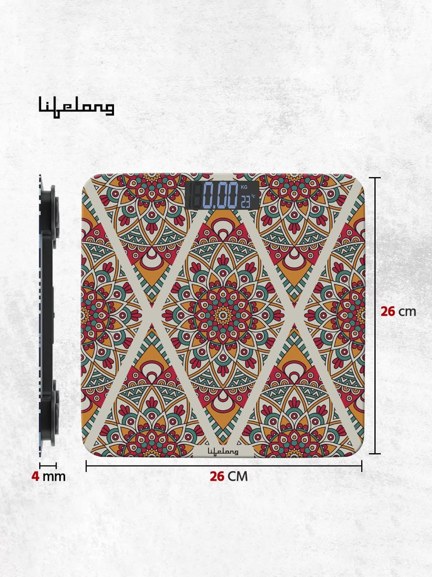 Lifelong LLWS54 Digital Weight Machine for Body Weight with LCD Display (Multicolor)