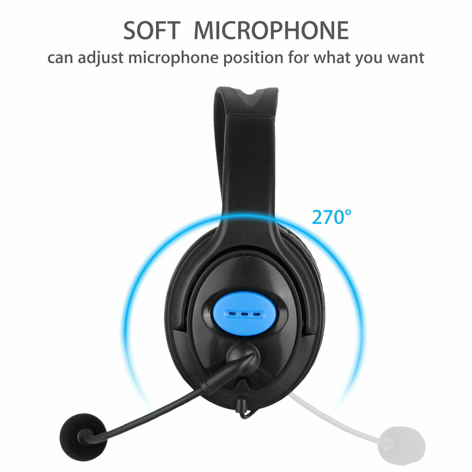 Gaming Headset Stereo Surround Headphone 3.5mm Wired Mic For PS4 Laptop Xbox One