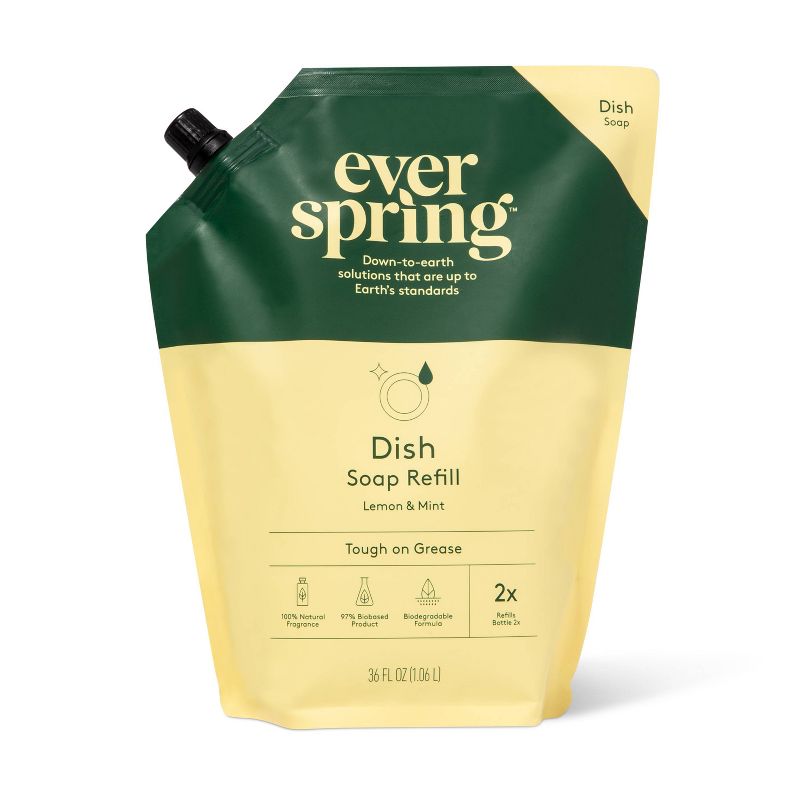 Dish Soap Refill Lemon & Mint - 36 fl oz - Everspring™