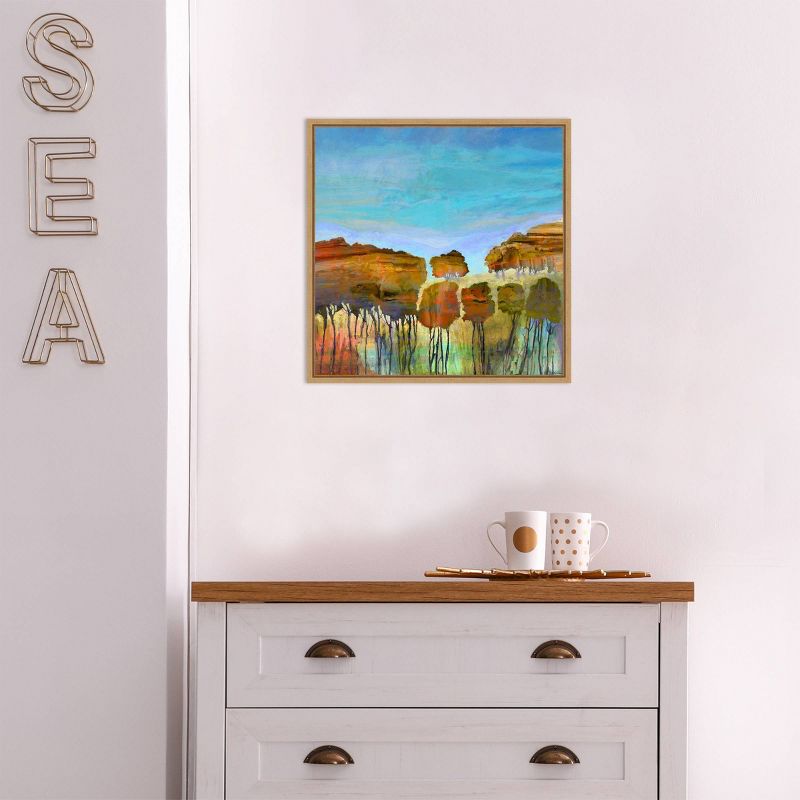 16" x 16" Harmony III Landscape by Michael Tienhaara Framed Wall Canvas - Amanti Art