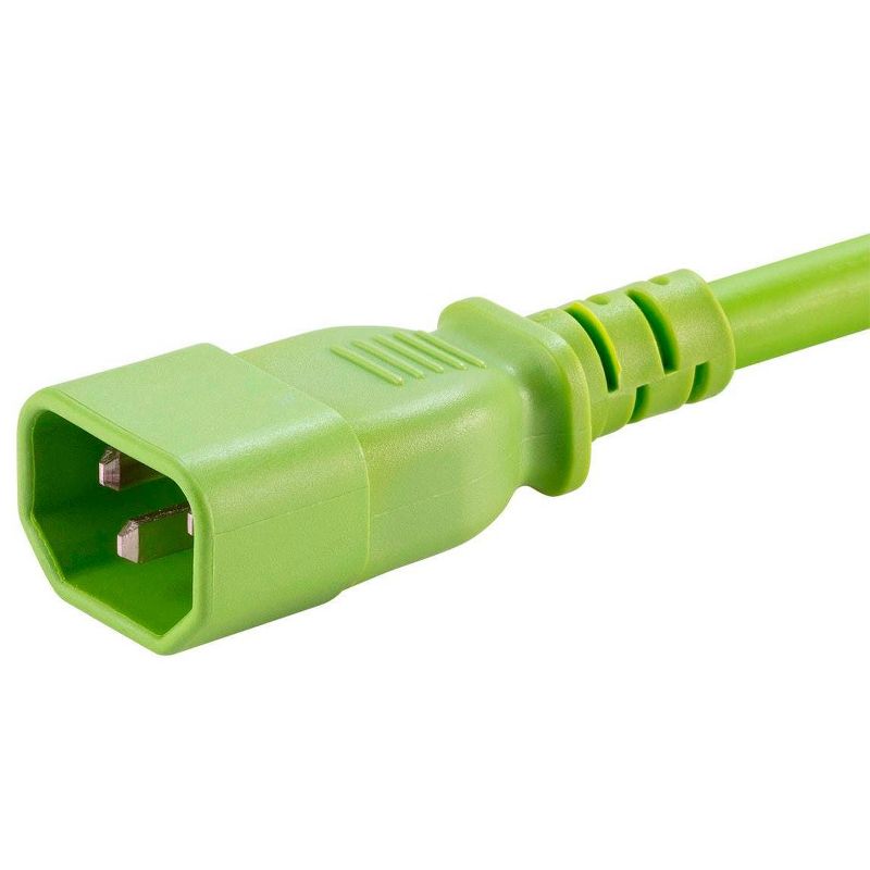 Monoprice Power Cord - 10 Feet - Green | IEC 60320 C14 to IEC 60320 C19, 14AWG, 15A/1875W, SJT, 100-250V, For Powering Computers, Monitors