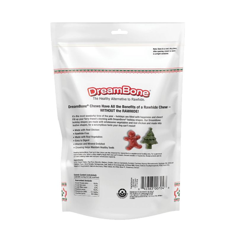 DreamBone Holiday Shapes Chicken Dog Treats - 2ct