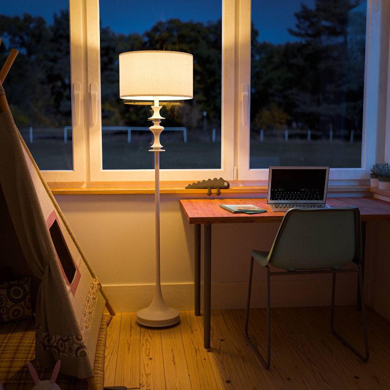 3-way Gloss Finish Claiborne Floor Lamp White - Kenroy Home