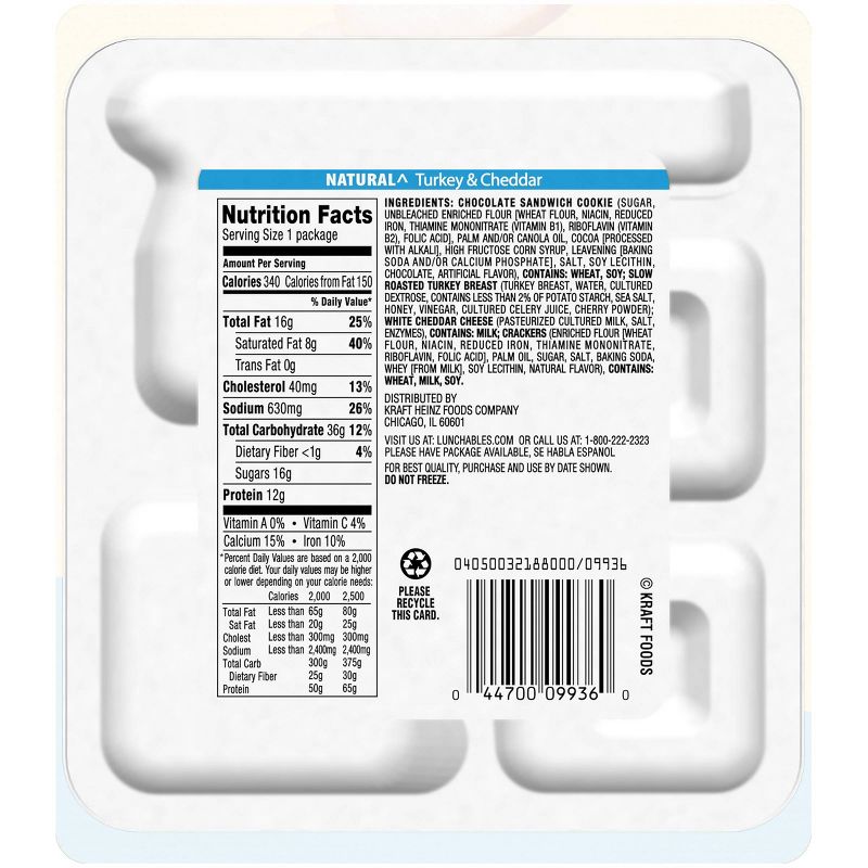 Oscar Mayer Lunchables Natural Turkey And Cheddar - 3.33oz
