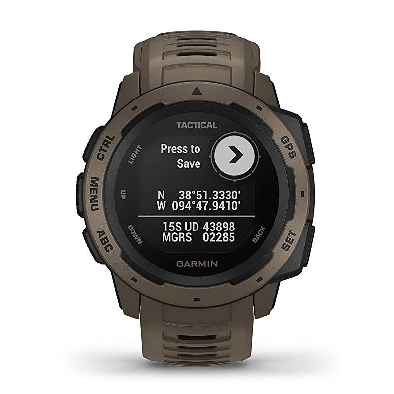 Garmin Instinct Tactical Rugged GPS Watch and  Ultimate Power Pack Bundle (Tactical Coyote Tan)