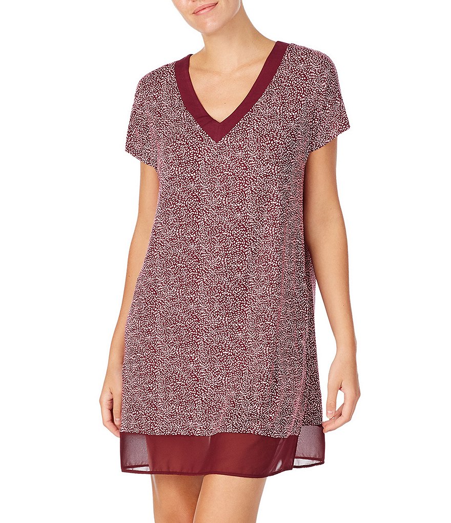 Sleep Sense Wallpaper Printed Short Sleeve Jersey Knit Sleepshirt