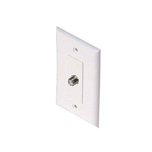 Eagle Coaxial Wall Plate F Jack White 1 GHz 1000 MHz F-81 Type Female Coax