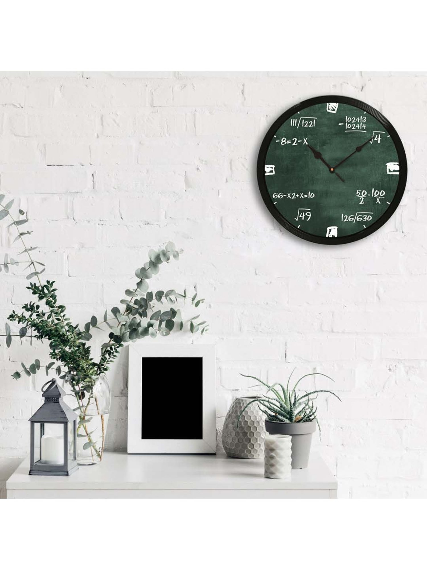 eCraftIndia 'Math Complex Equations' Designer Round Analog Black Wall Clock