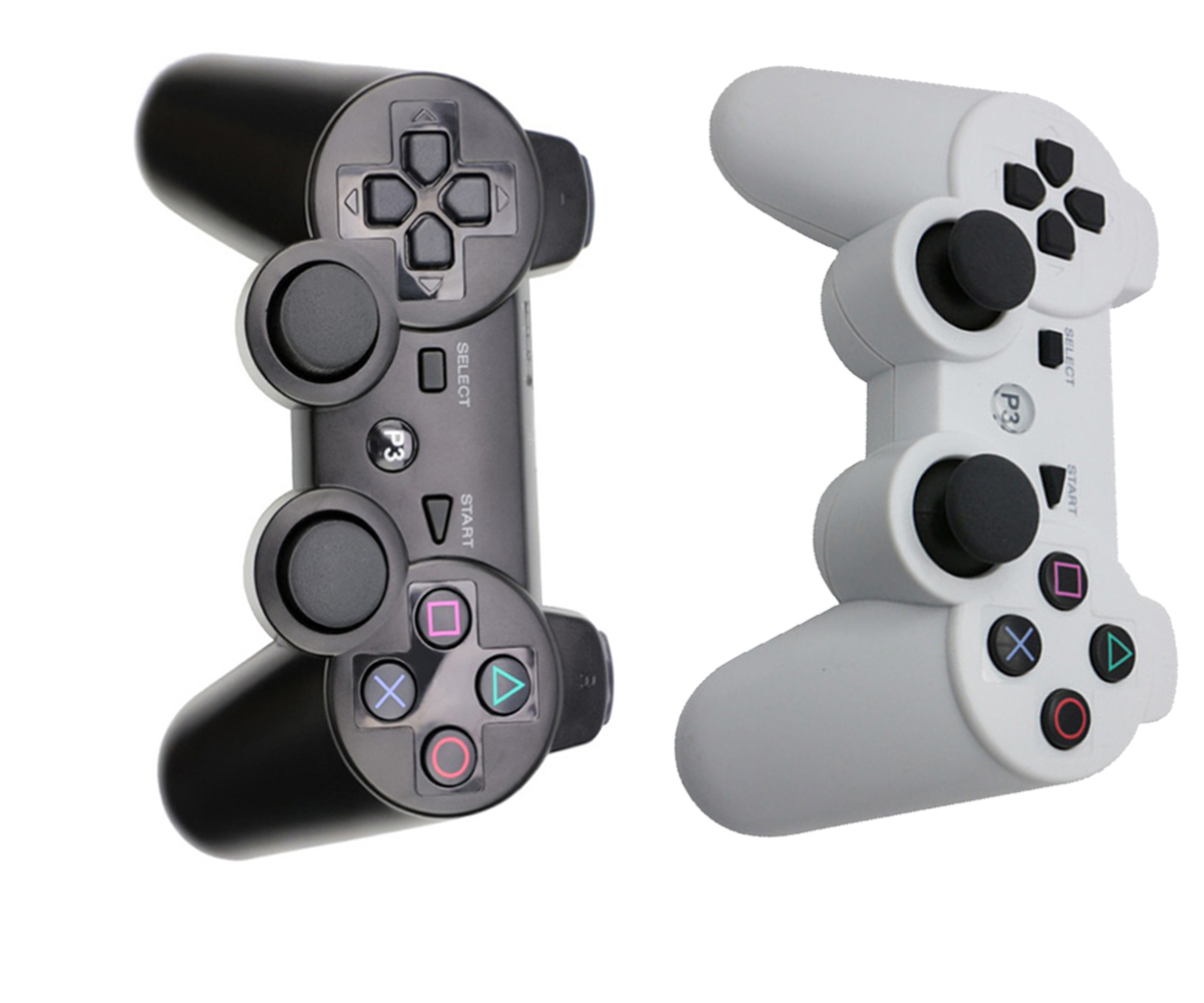 PS3 Controller Wireless Gamepad for PlayStation 3 Bluetooth Game Controller Remote Control Support PS3 with USB Cable (white + black)