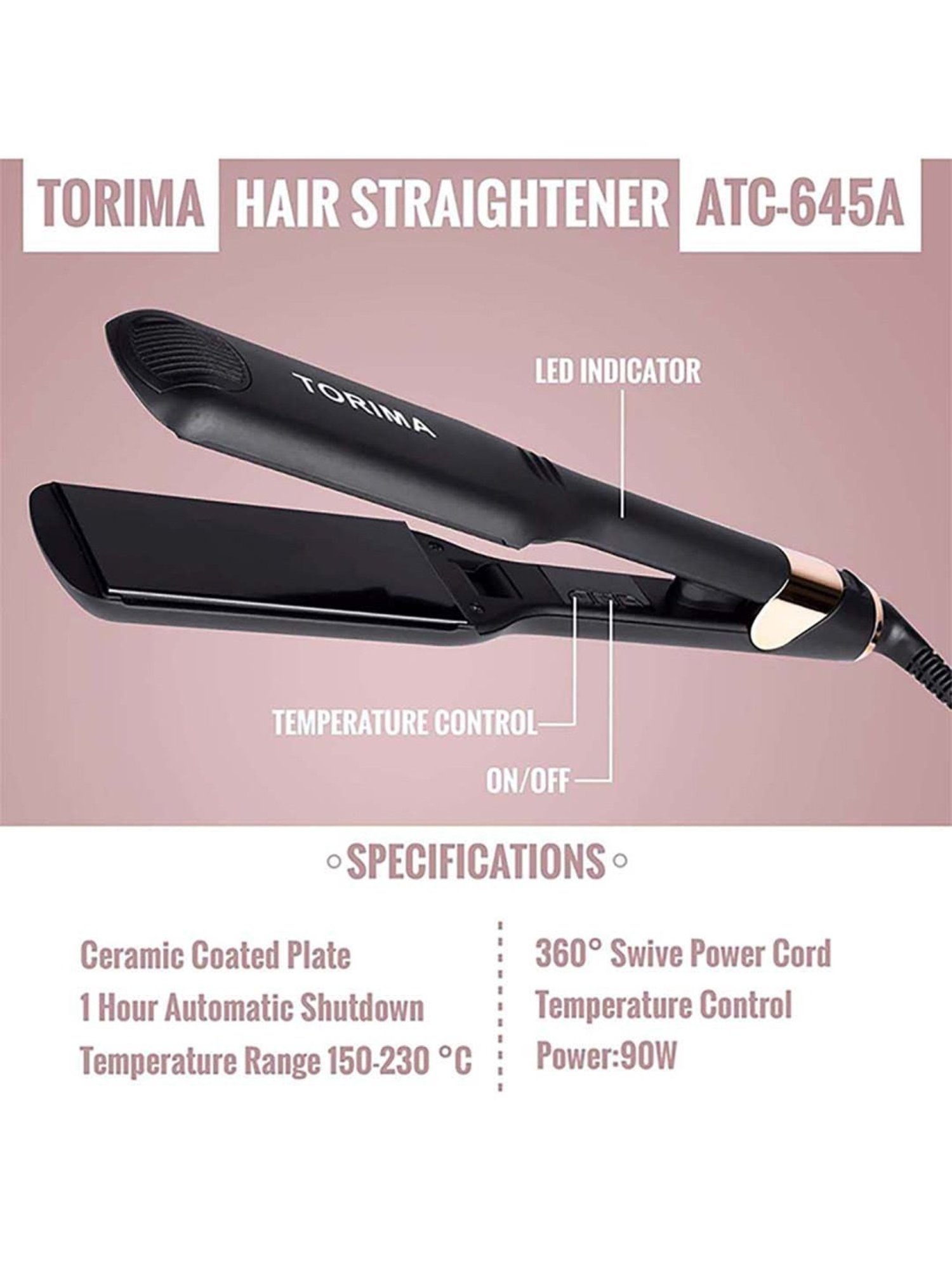 Gorgio Professional HS7800 Steam Hair Straightener (Black)