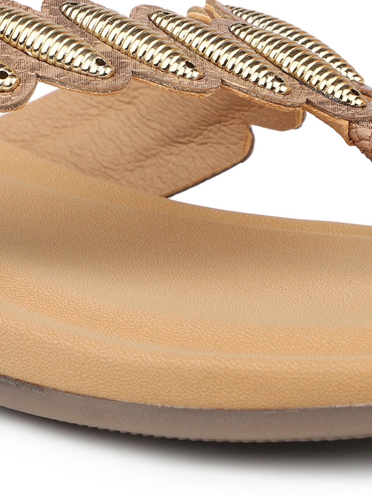 Inc.5 Women's Antique Gold Thong Wedges