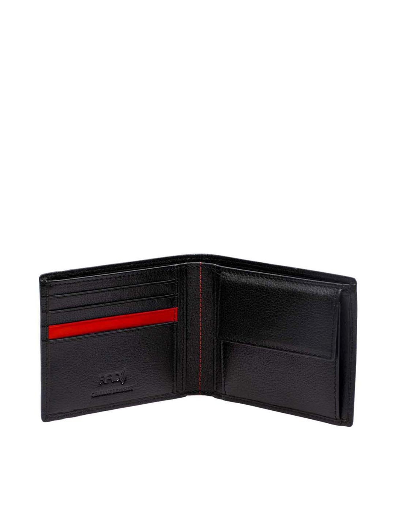 Mai Soli Black & Red Leather Bi-Fold Wallet & Key Ring Gift Set