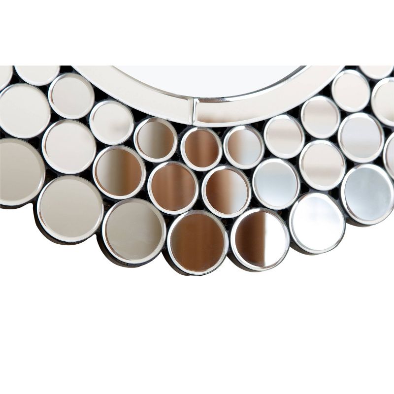 Rochelle Round Mirrored Wall Clock Silver - Abbyson Living