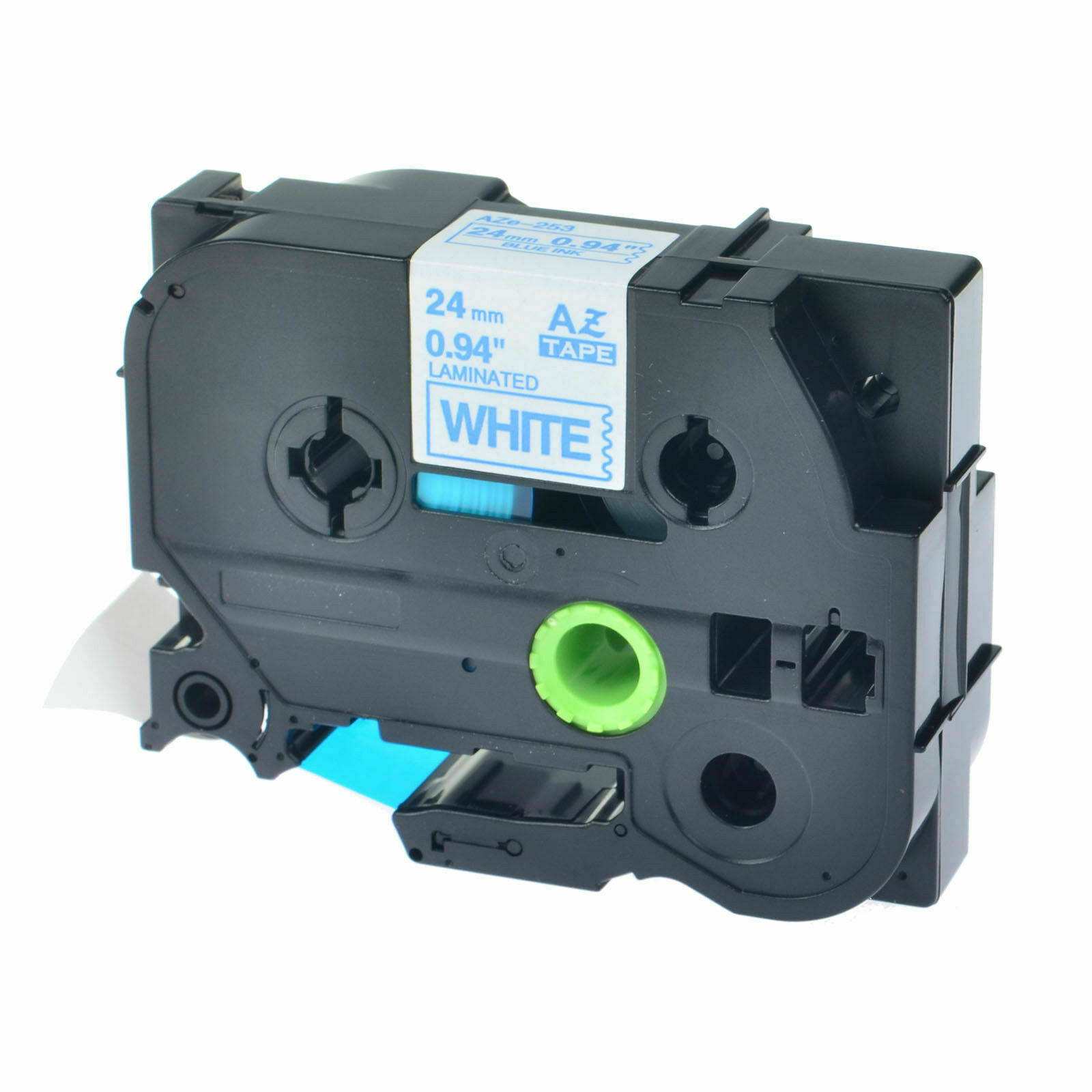 24mm Label Tape TZ 253  For Brother TZe 253 Blue on White 2310 9700PC  PT-D600