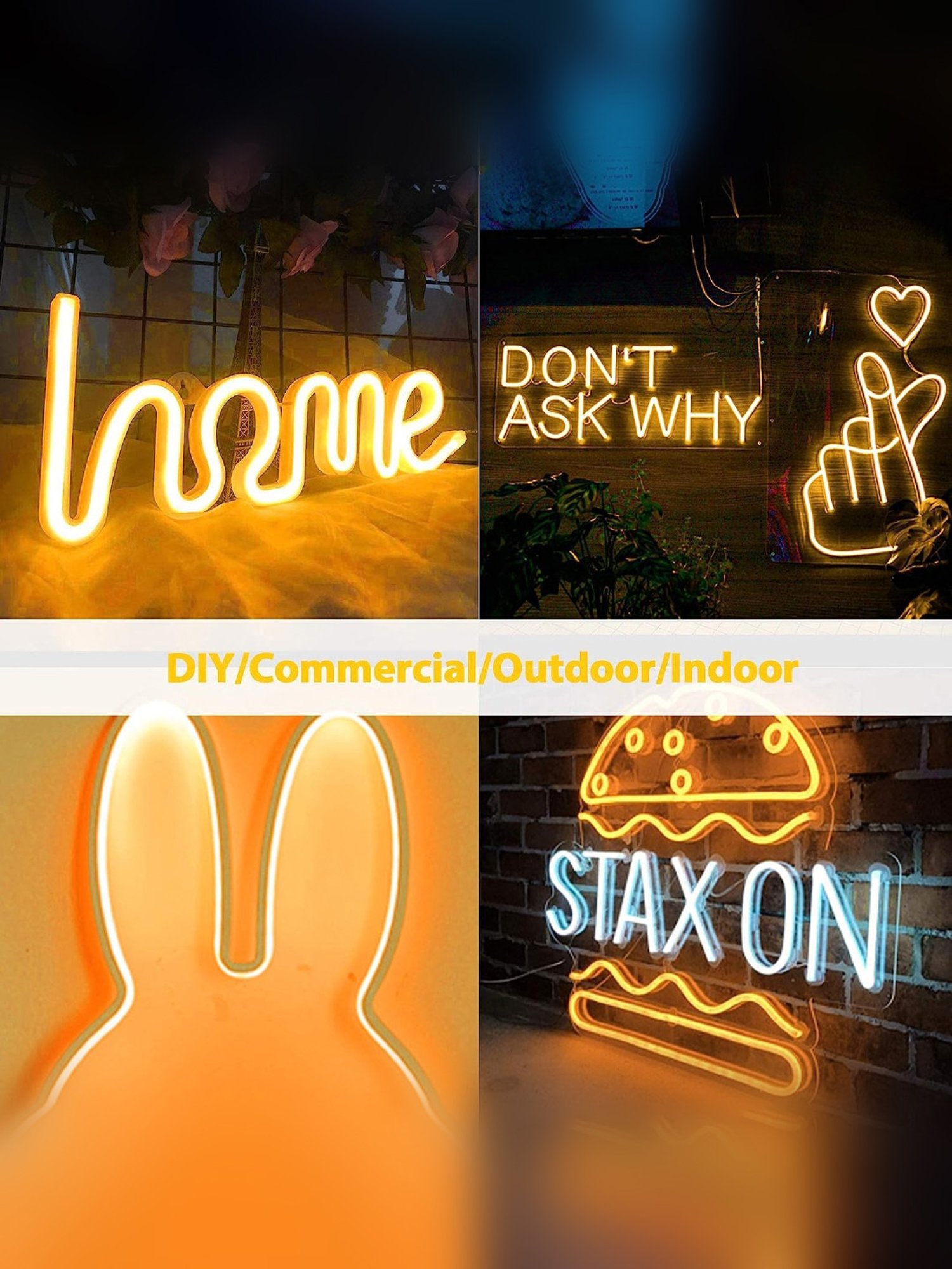 Xergy LED Neon Strip Lights 5Mtr, IP67 Waterproof Neon Rope Light for Home Decoration (Yellow)