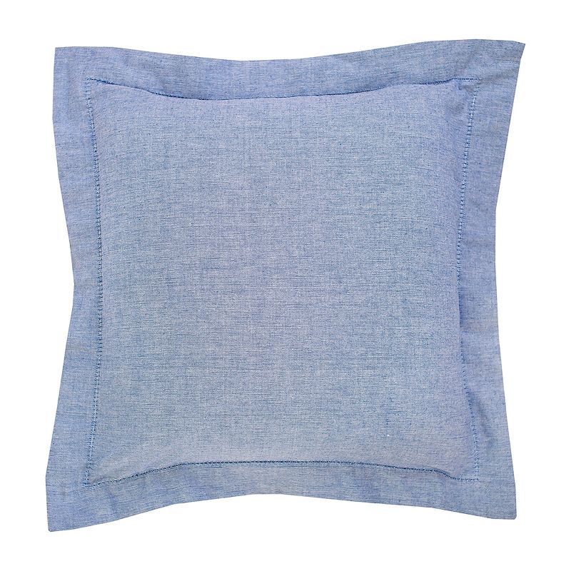 EY Essentials 20" x 20" Hemstitch Blue Hemstitch Pillow