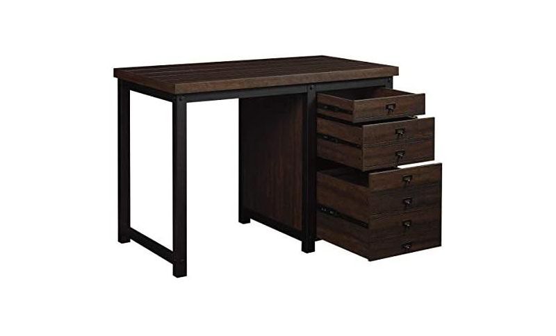 Twin Star Home Uptown Loft Command Central Desk with Drawers - Saw Cut Espresso