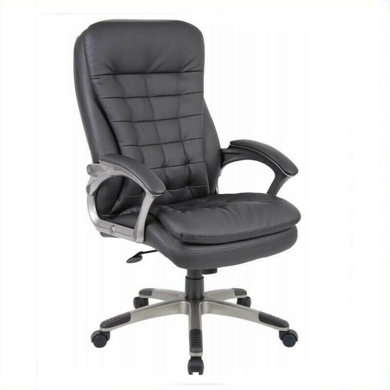 Boss Office Products Executive High Back Pillow Top Office Chair in Black