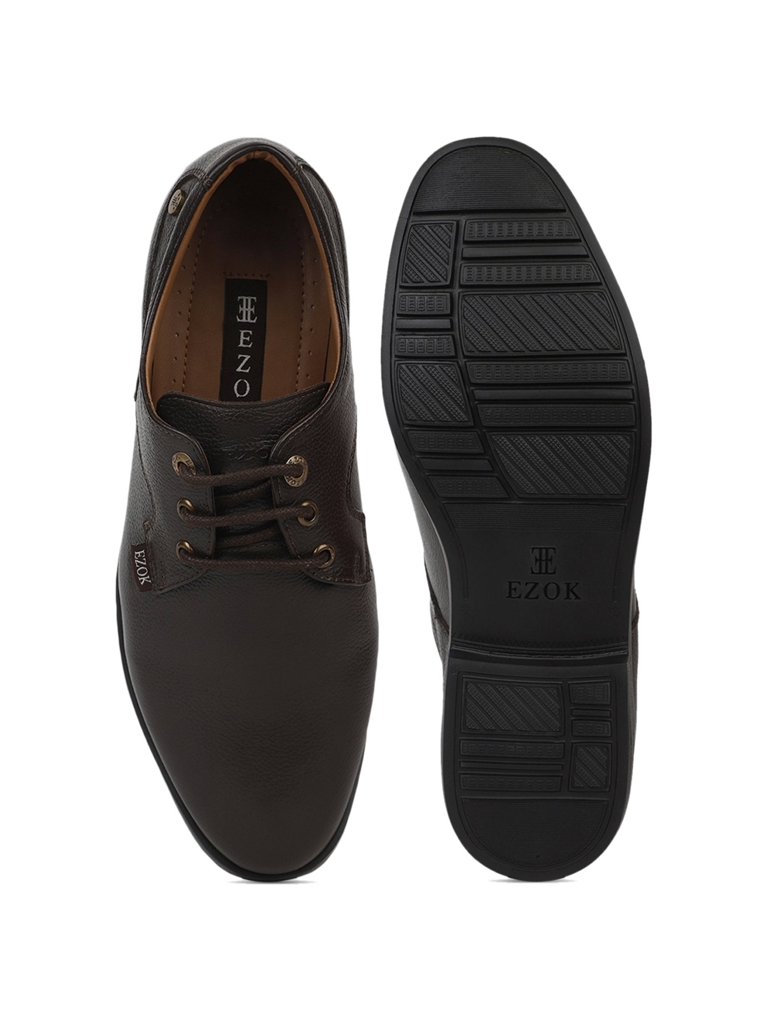 EZOK Men's Brown Derby Shoes