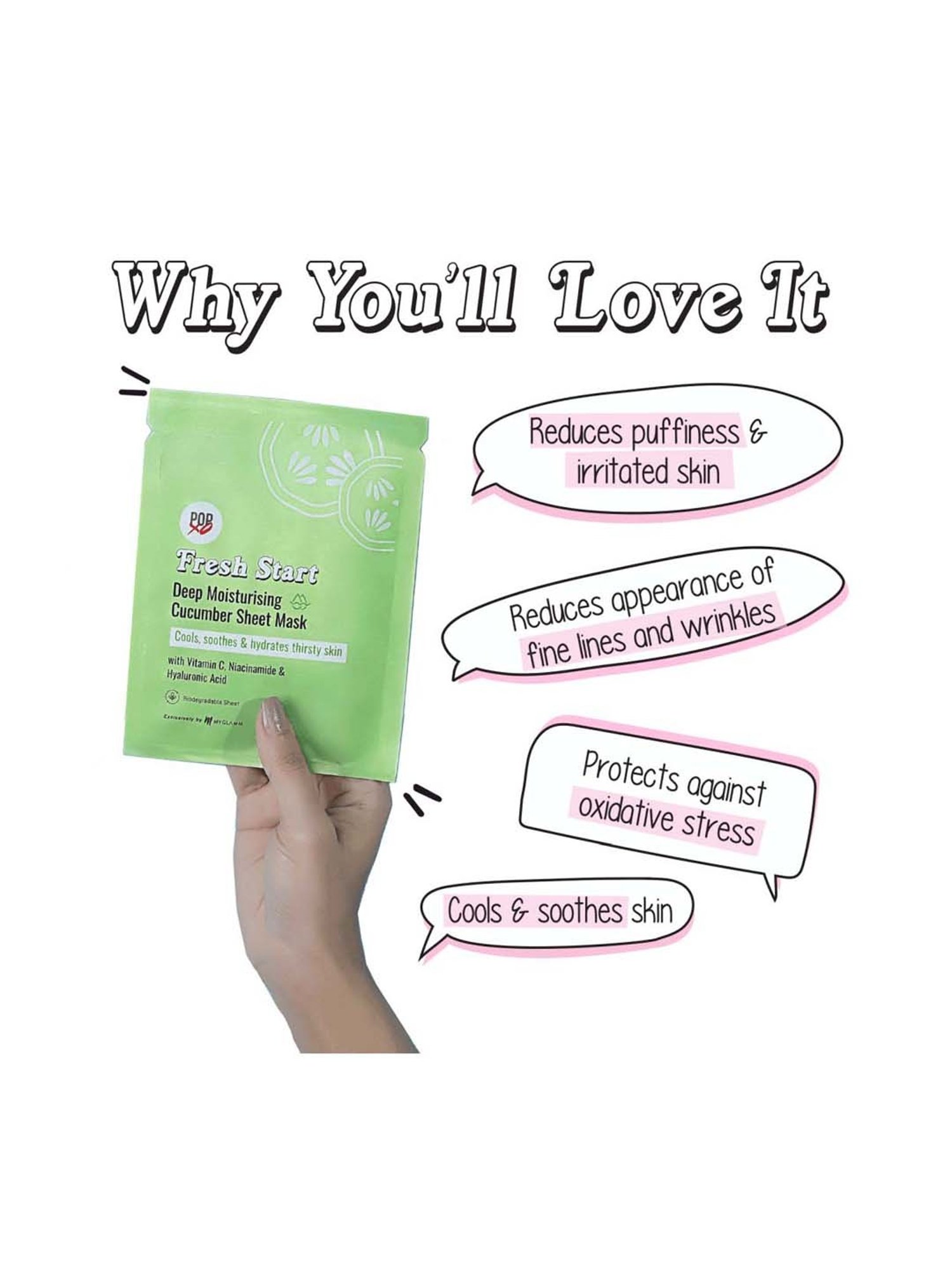 MONDSUB WitchHazel+Lavender+Q10 Sheet Masks (Pack of 3) - 20 gm Each