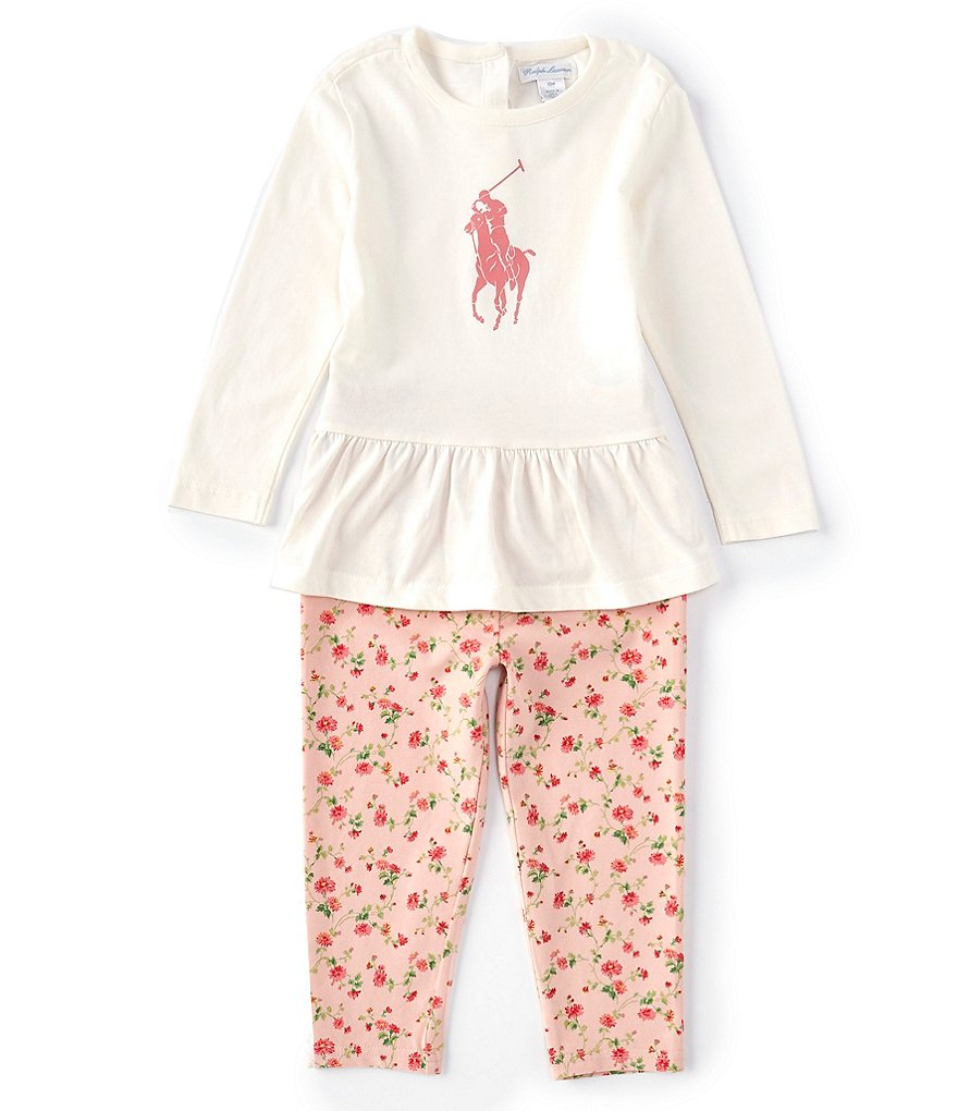 Champion Baby Girls 12-24 Months Short-Sleeve Classic Script Tee & Leggings Set