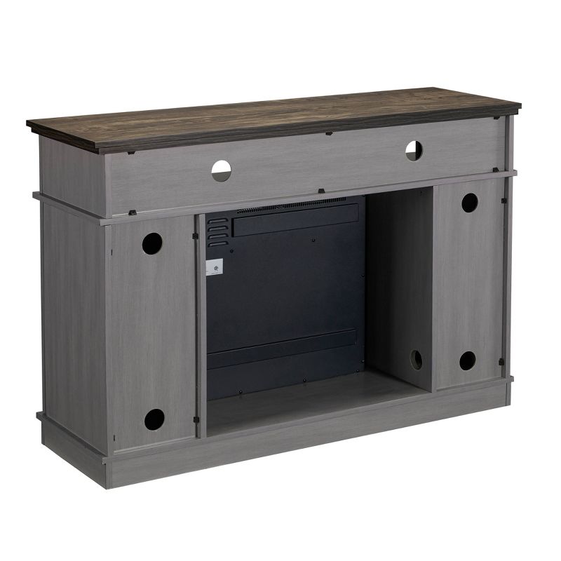 48" TV Stand For TVs up to 55" with Electric Fireplace Gray - Home Essentials