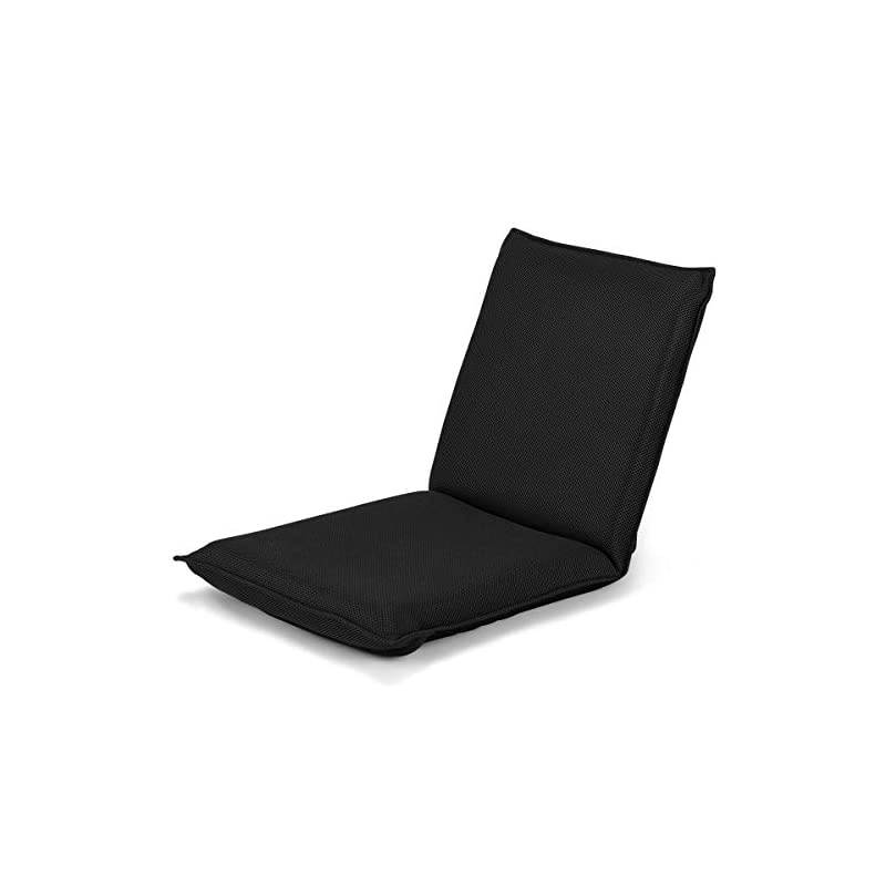 Adjustable Mesh Floor Sofa Chair, 6-Position Multiangle Padded Floor Chair, Cushioned Back Support Versatile, Video Game Chairs for Meditation Seminars Reading TV Watching or Gaming (Black)