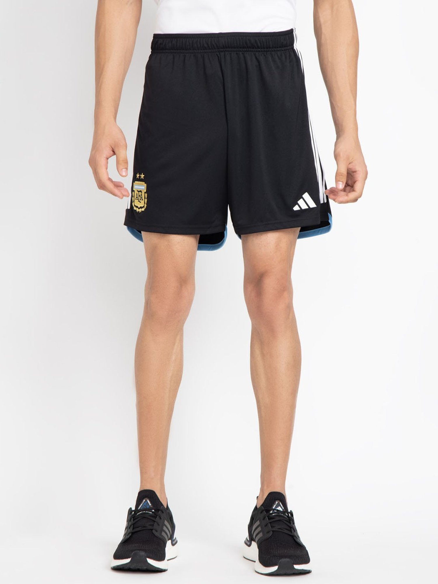 adidas Black ARGENTINA 22 HOME Striped Sports Shorts
