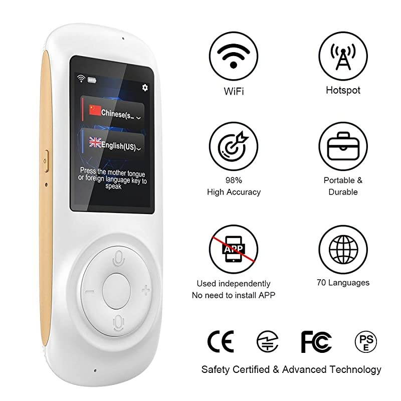 Translator Device Smart Voice Translator with 2.4inch HD Touch Screen Support 70 Languages for Learning Travel Business Shopping