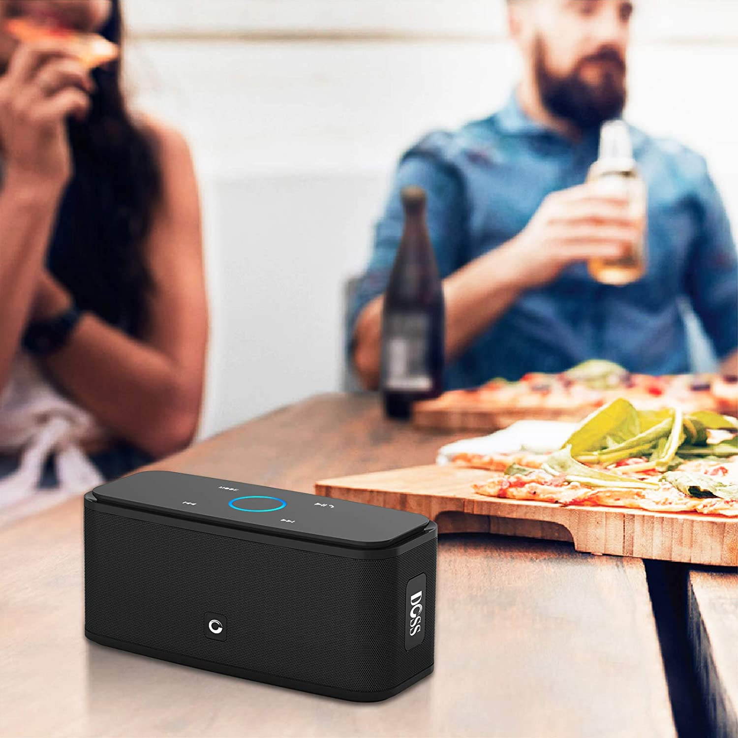 SoundBox Touch Portable Wireless Bluetooth Speakers with 12W HD Sound and Bass, 20H Playtime, Handsfree, Speakers for Home, Outdoor, Travel-Black