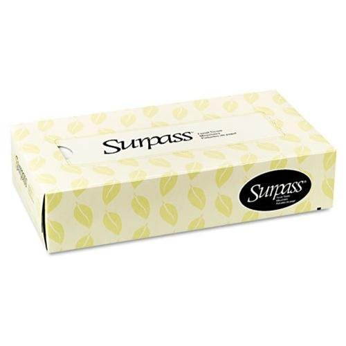 Surpass Facial Tissue, 2-Ply, Flat Box, 100/Box, 30 Boxes/Carton